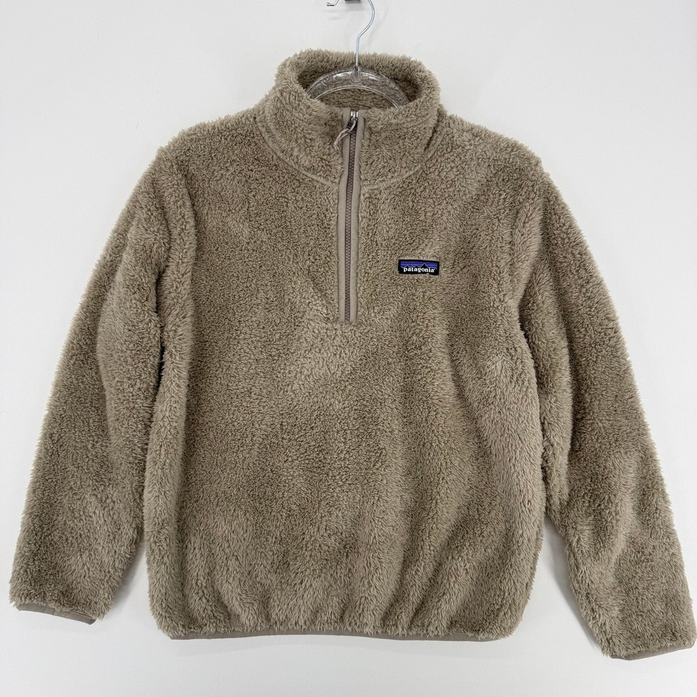Patagonia Los Gatos 1/4 Zip Tan Fleece Pullover F&G Logo